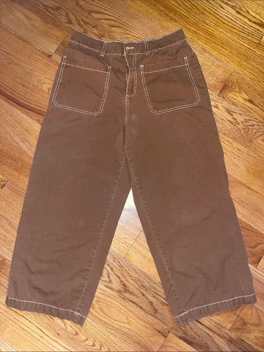 Who What Wear Brown Straight-Leg Chinos